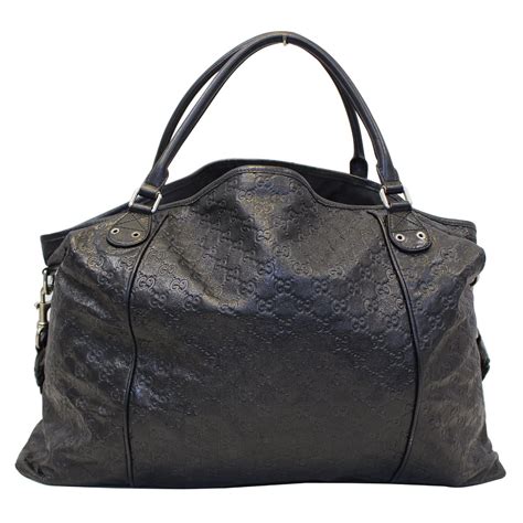 large black gucci tote|Gucci tote bag black leather.